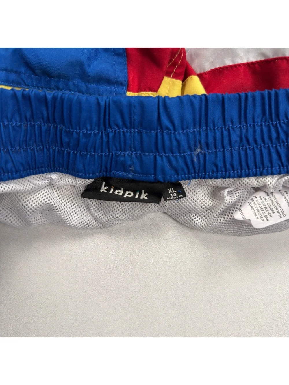 kidpik Swim Trunks Colorblock Striped Elastic Waist - XL